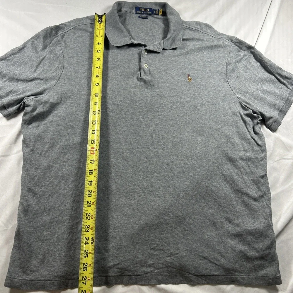 Polo Ralph Lauren Shirt Mens XL Gray Pima Soft Touch Short Sleeve Classic Fit